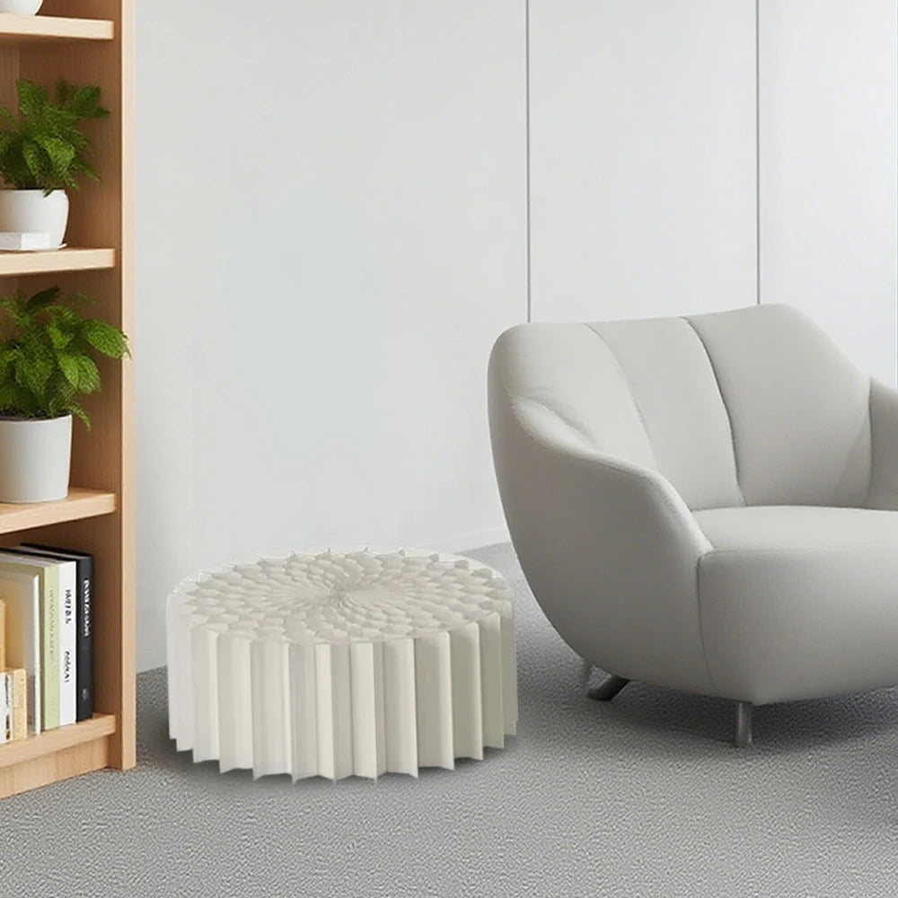 LIVARA Foldable Paper Cylinder Display Stand – Lightweight, Space-Saving Round Showcase for Retail & Promotions- White