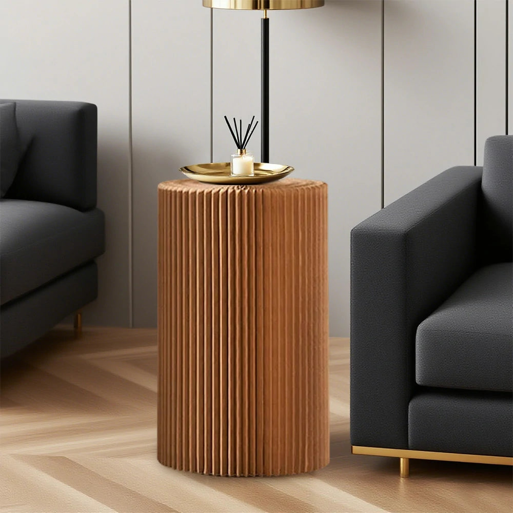 LIVARA Cardboard Cylinder Display Stand – Lightweight, Eco-Friendly Round Showcase for Retail or Exhibitions - Brown