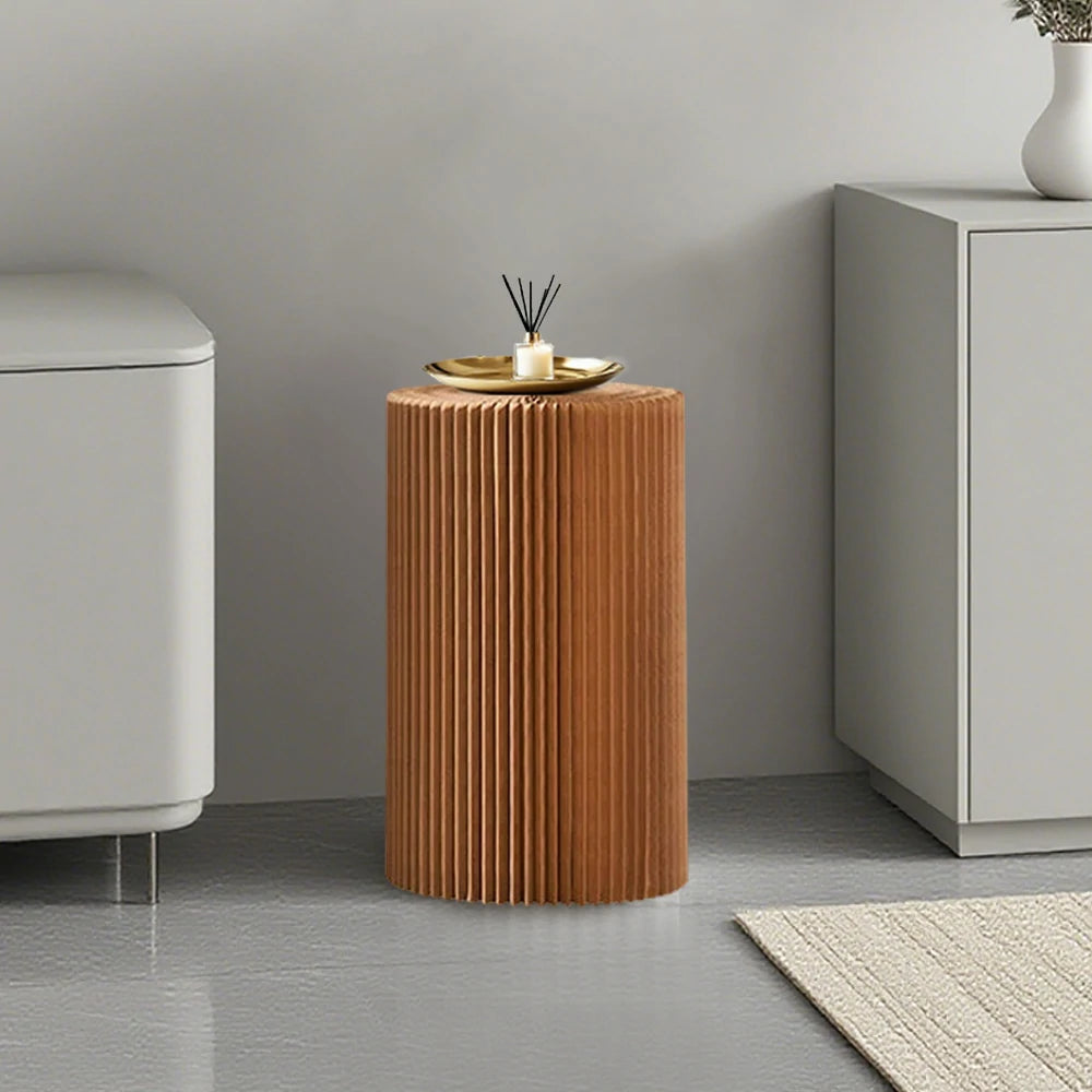 LIVARA Cardboard Cylinder Display Stand – Lightweight, Eco-Friendly Round Showcase for Retail or Exhibitions - Brown