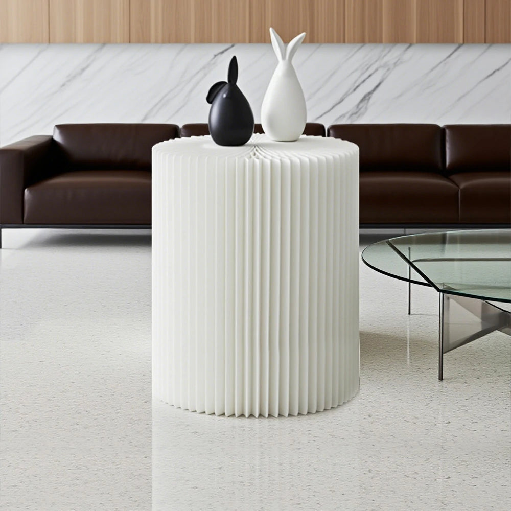 LIVARA Cardboard Cylinder Display Stand – Lightweight, Eco-Friendly Round Showcase for Retail or Exhibitions - White