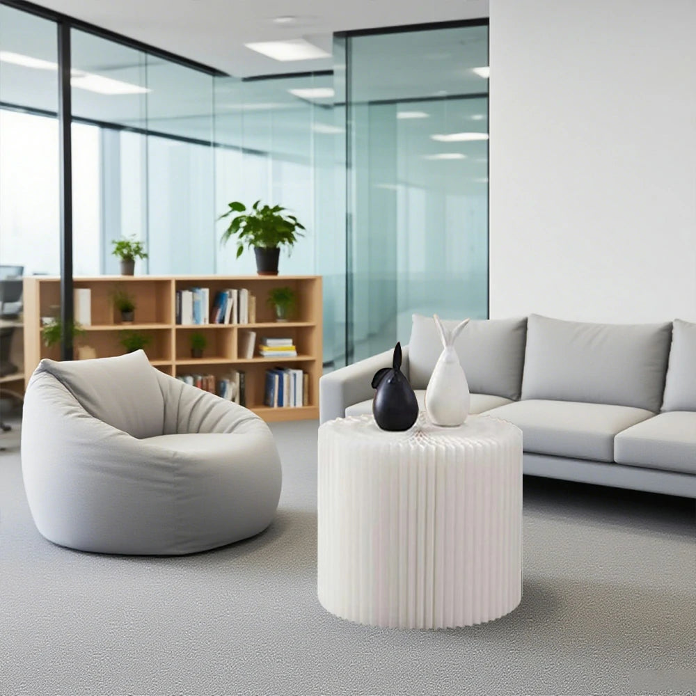 LIVARA Cardboard Cylinder Display Stand – Lightweight, Eco-Friendly Round Showcase for Retail or Exhibitions - White