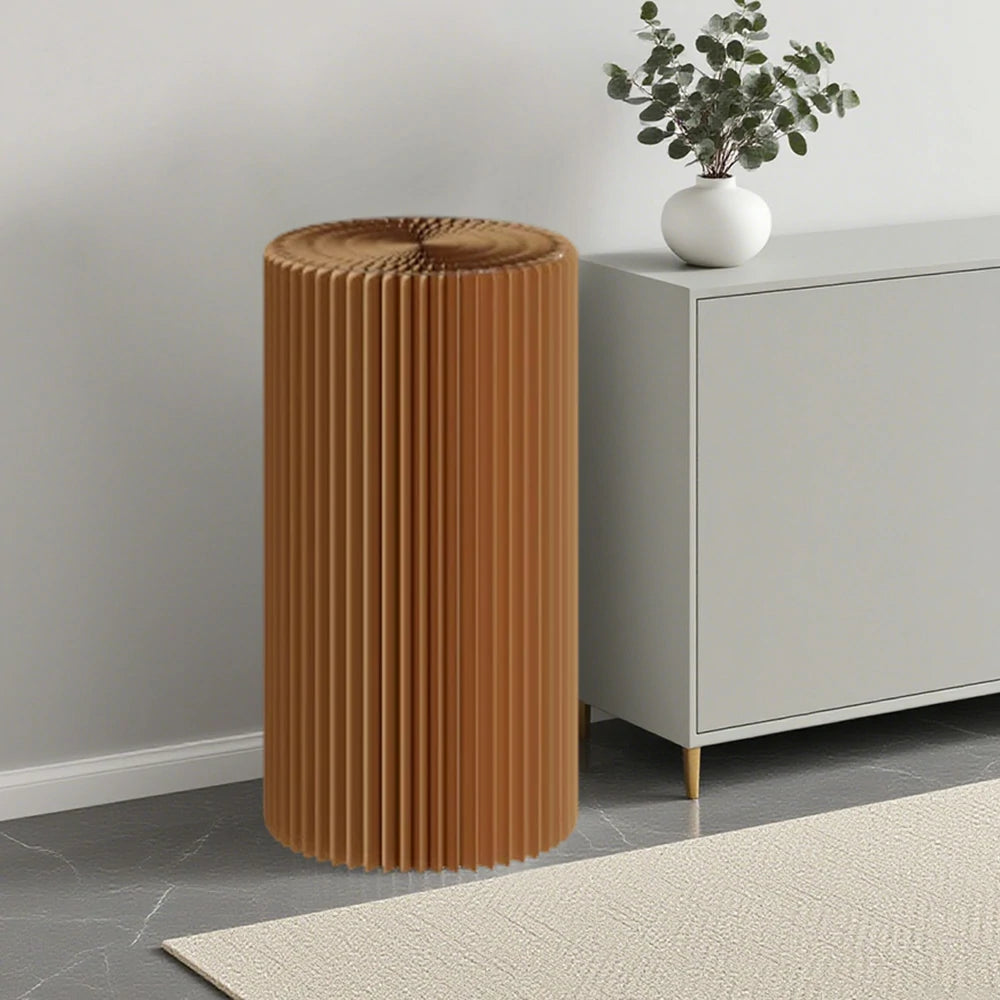 LIVARA Cardboard Cylinder Display Stand – Lightweight, Eco-Friendly Round Showcase for Retail or Exhibitions - Brown