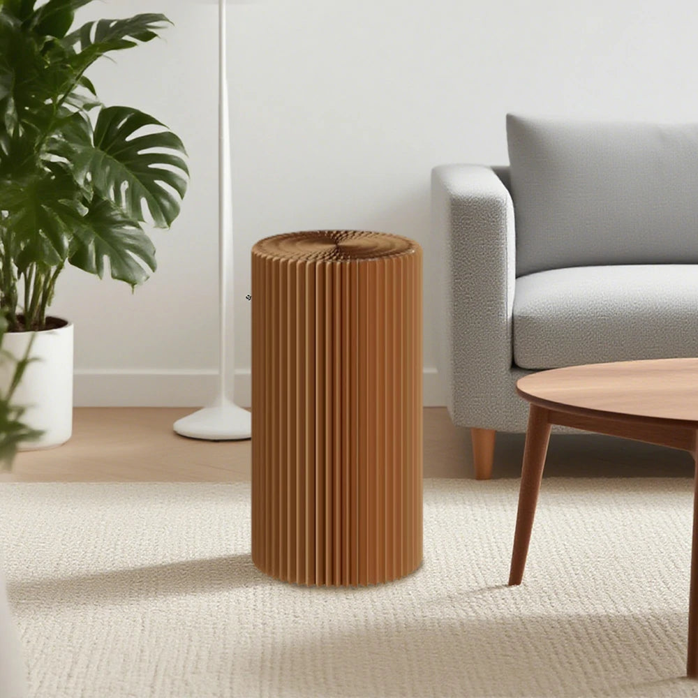 LIVARA Cardboard Cylinder Display Stand – Lightweight, Eco-Friendly Round Showcase for Retail or Exhibitions - Brown