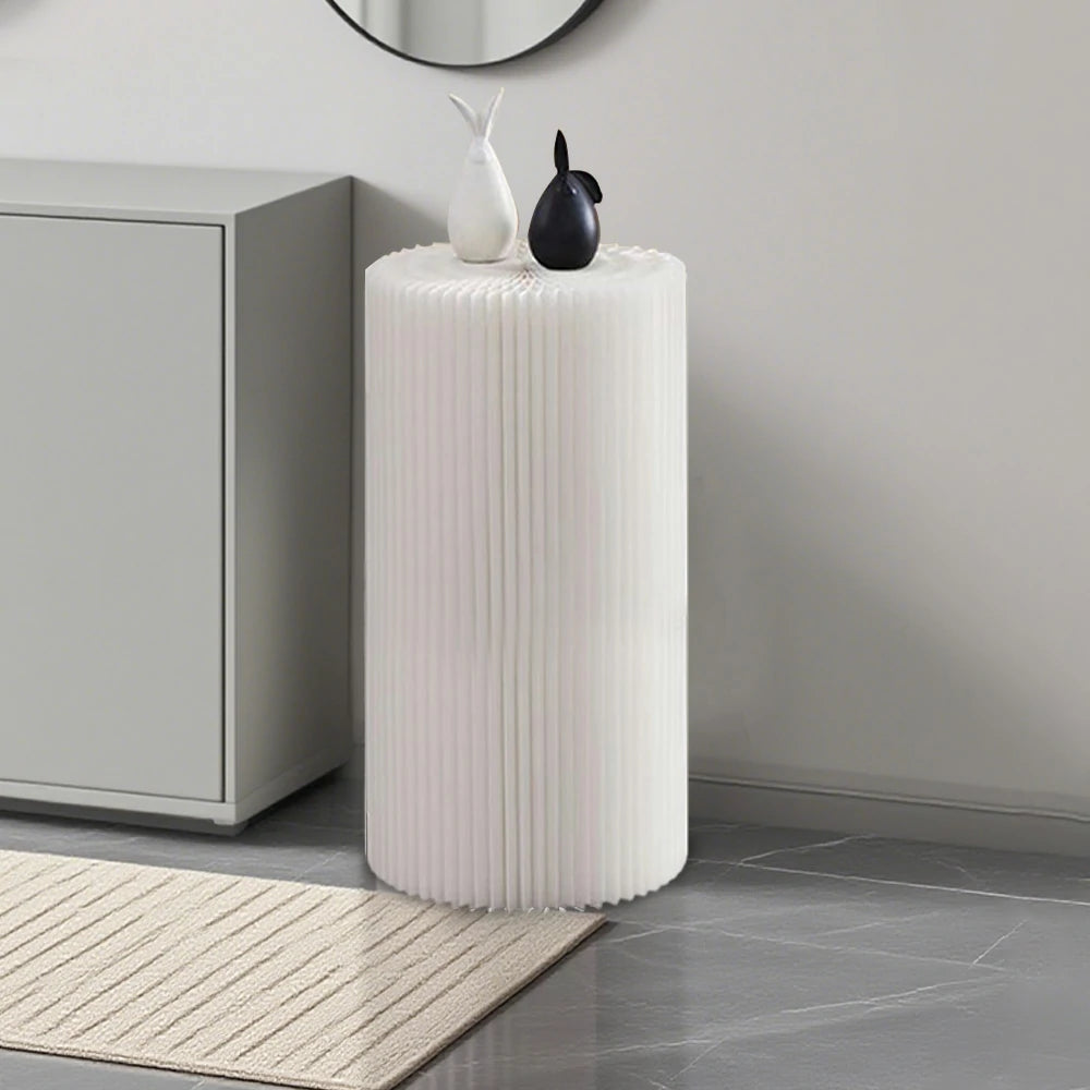 LIVARA Cardboard Cylinder Display Stand – Lightweight, Eco-Friendly Round Showcase for Retail or Exhibitions - White