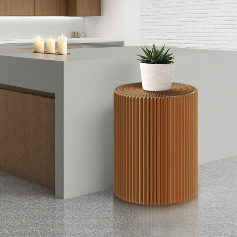 LIVARA Cardboard Cylinder Display Stand – Lightweight, Eco-Friendly Round Showcase for Retail or Exhibitions - Brown