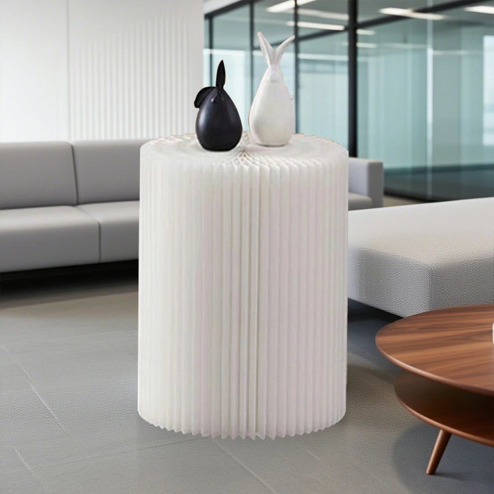 LIVARA Cardboard Cylinder Display Stand – Lightweight, Eco-Friendly Round Showcase for Retail or Exhibitions - White