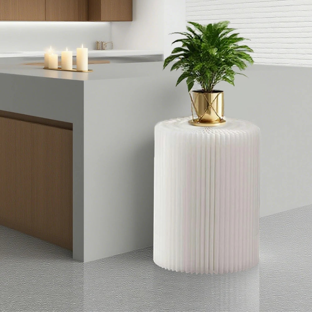 LIVARA Cardboard Cylinder Display Stand – Lightweight, Eco-Friendly Round Showcase for Retail or Exhibitions - White