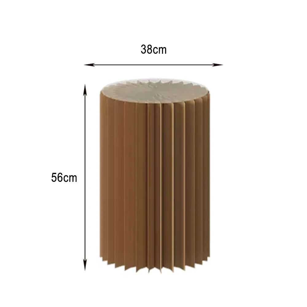 LIVARA Foldable Paper Cylinder Display Stand – Lightweight, Space-Saving Round Showcase for Retail & Promotions-Brown
