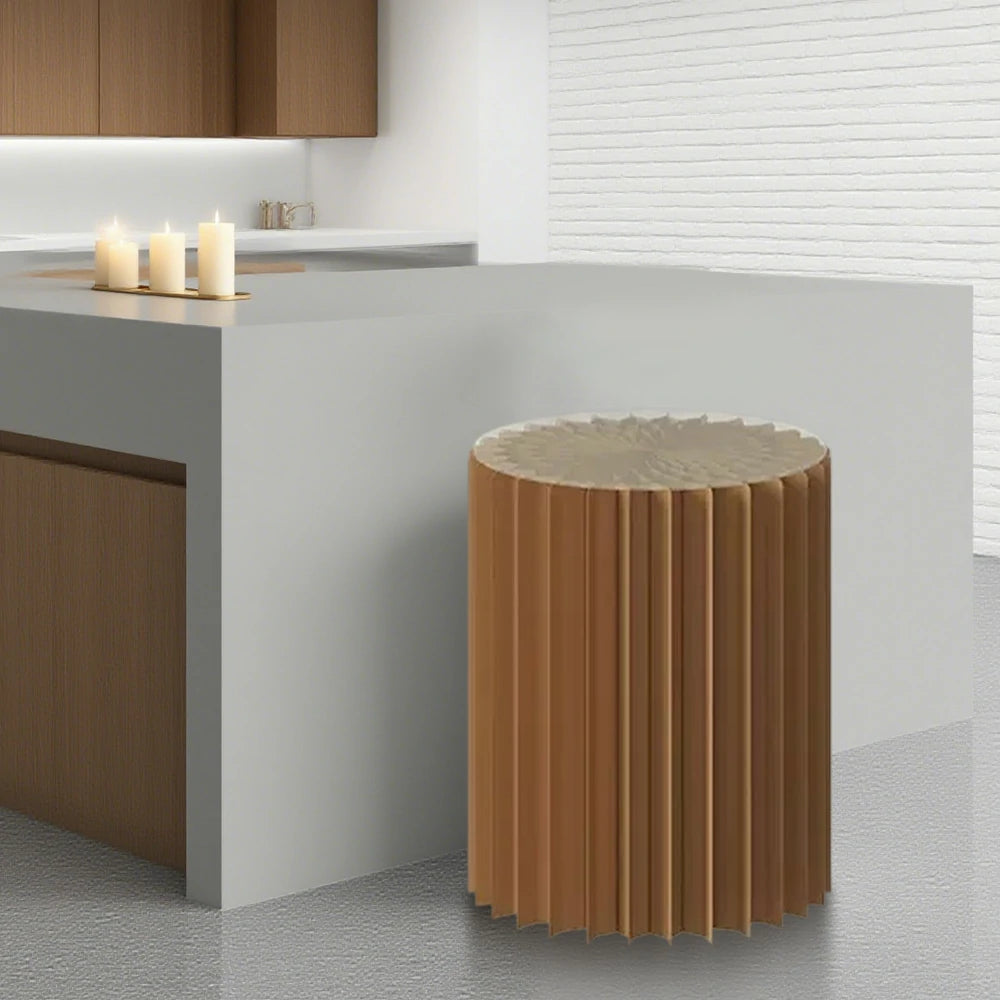 LIVARA Foldable Paper Cylinder Display Stand – Lightweight, Space-Saving Round Showcase for Retail & Promotions-Brown