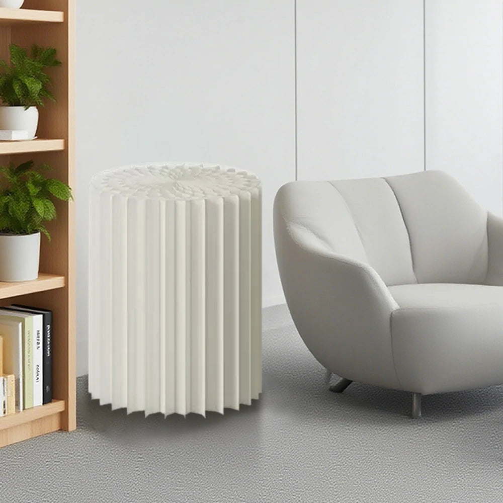 LIVARA Foldable Paper Cylinder Display Stand – Lightweight, Space-Saving Round Showcase for Retail & Promotions- White