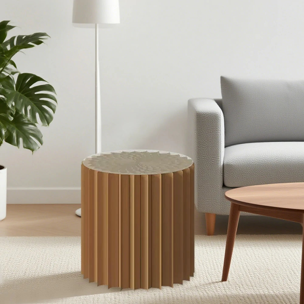 LIVARA Foldable Paper Cylinder Display Stand – Lightweight, Space-Saving Round Showcase for Retail & Promotions-Brown