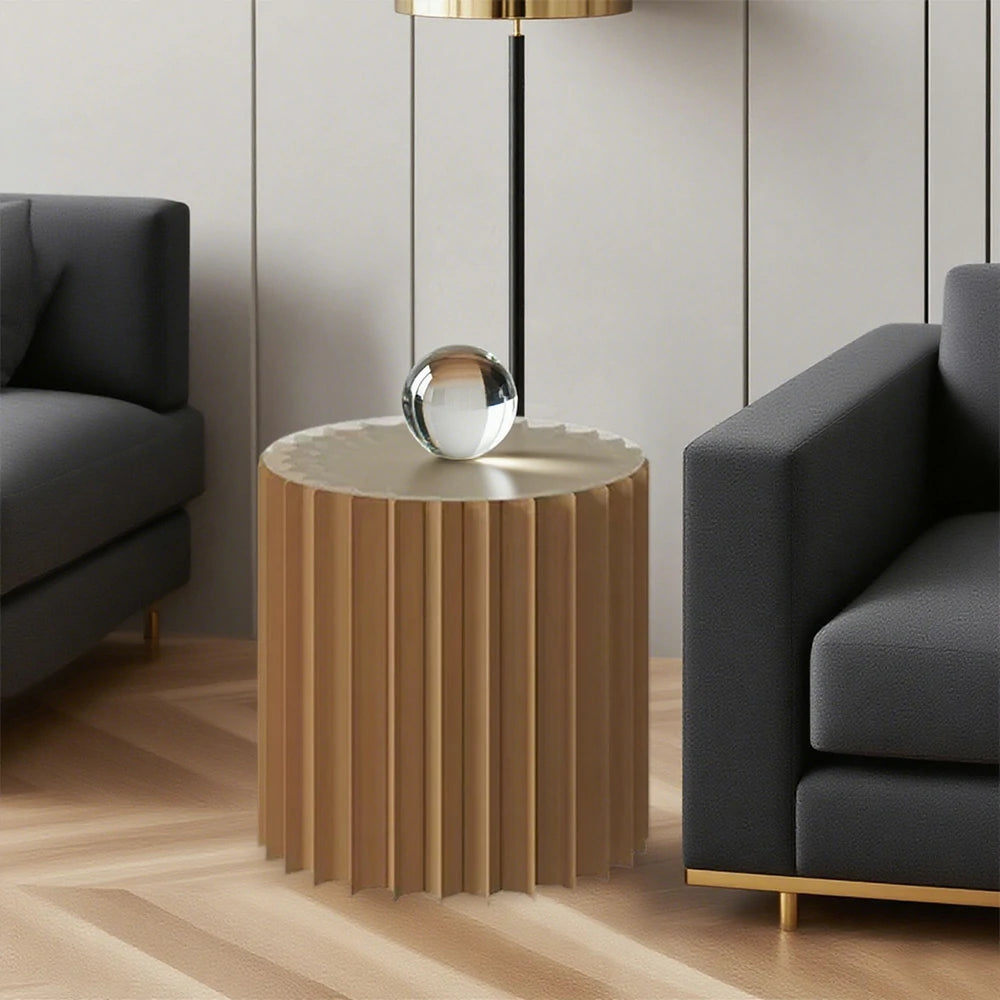 LIVARA Foldable Paper Cylinder Display Stand – Lightweight, Space-Saving Round Showcase for Retail & Promotions-Brown