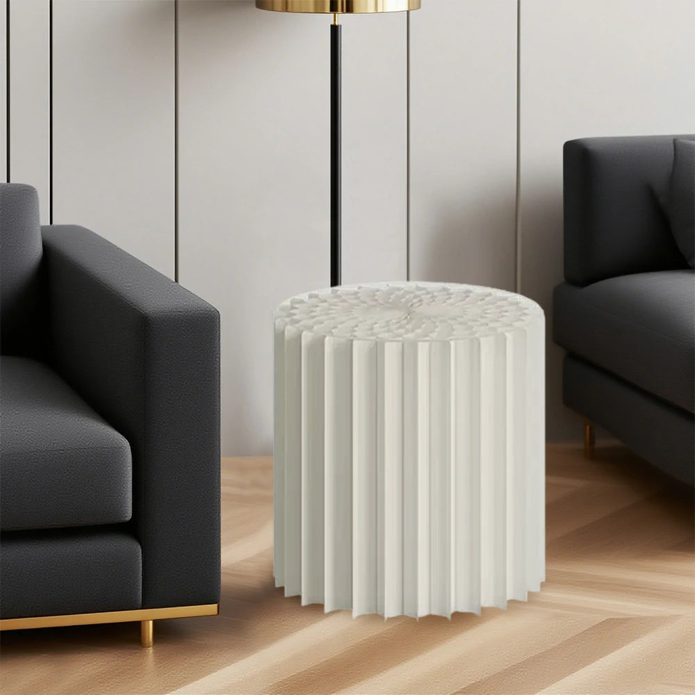 LIVARA Foldable Paper Cylinder Display Stand – Lightweight, Space-Saving Round Showcase for Retail & Promotions- White