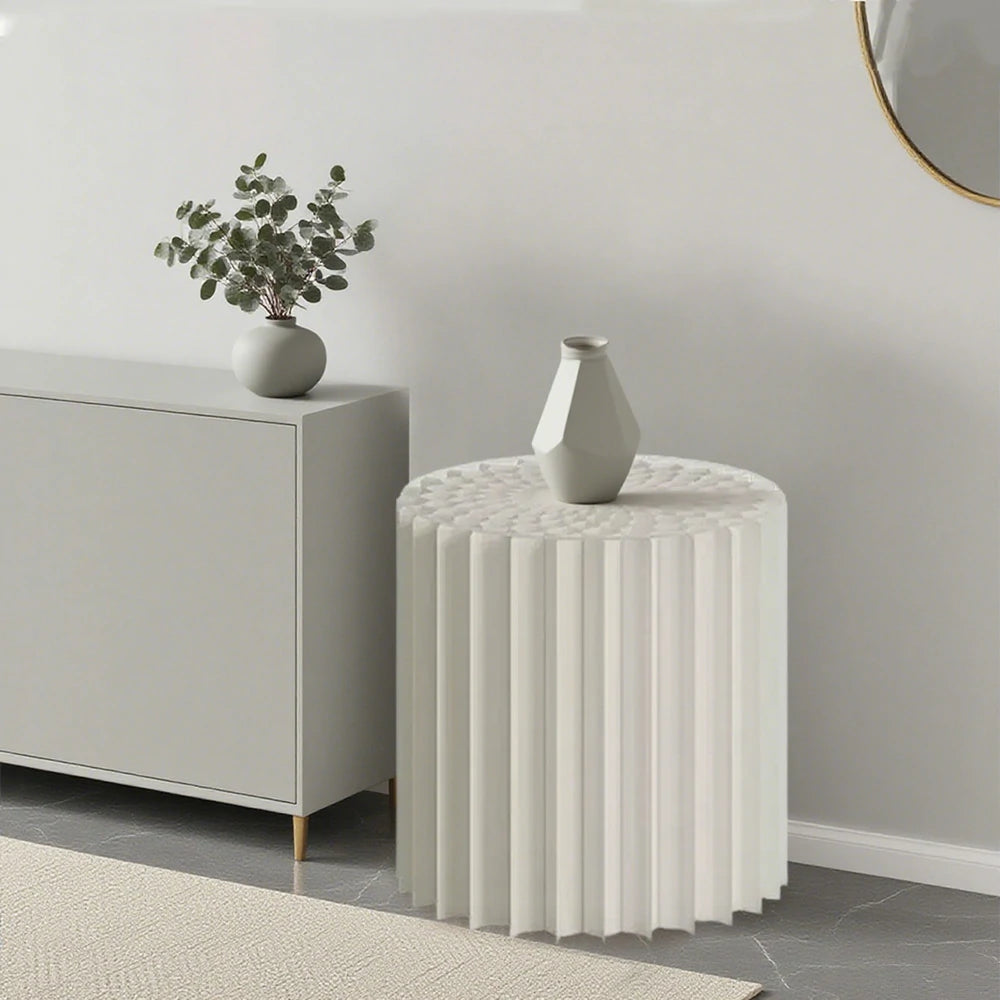 LIVARA Foldable Paper Cylinder Display Stand – Lightweight, Space-Saving Round Showcase for Retail & Promotions- White