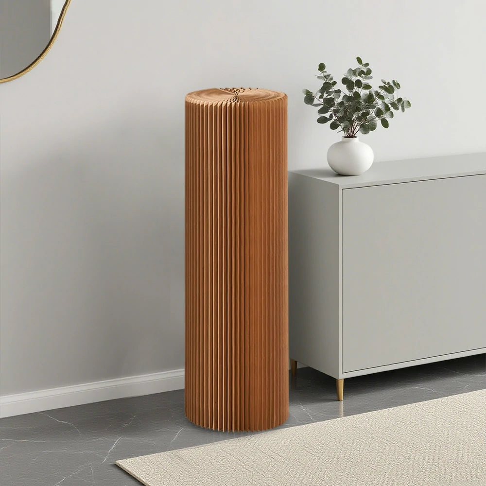 LIVARA Cardboard Cylinder Display Stand – Lightweight, Eco-Friendly Round Showcase for Retail or Exhibitions - Brown