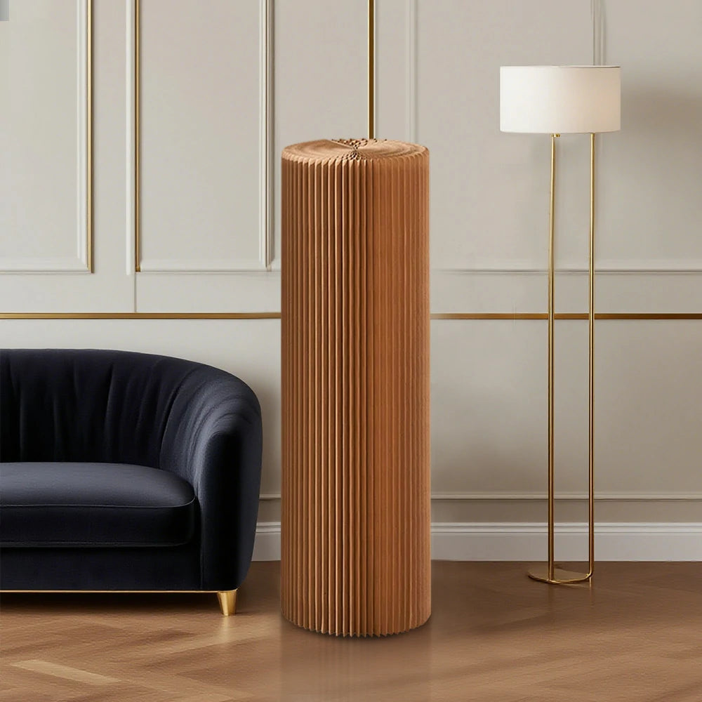 LIVARA Cardboard Cylinder Display Stand – Lightweight, Eco-Friendly Round Showcase for Retail or Exhibitions - Brown