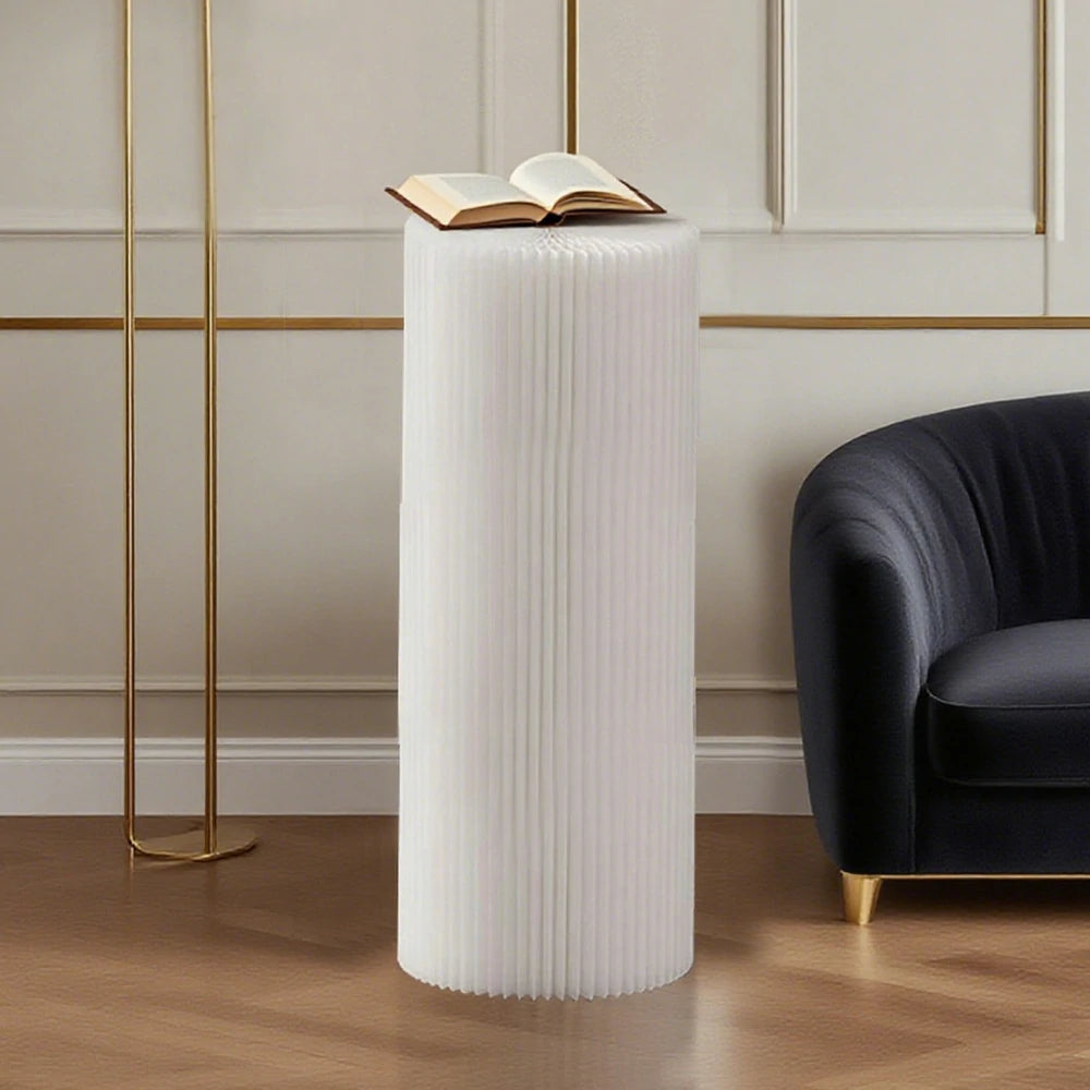 LIVARA Cardboard Cylinder Display Stand – Lightweight, Eco-Friendly Round Showcase for Retail or Exhibitions - White