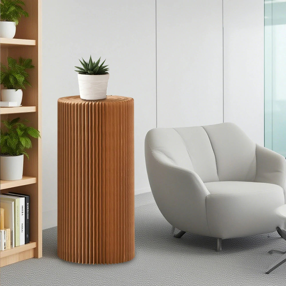 LIVARA Cardboard Cylinder Display Stand – Lightweight, Eco-Friendly Round Showcase for Retail or Exhibitions - Brown