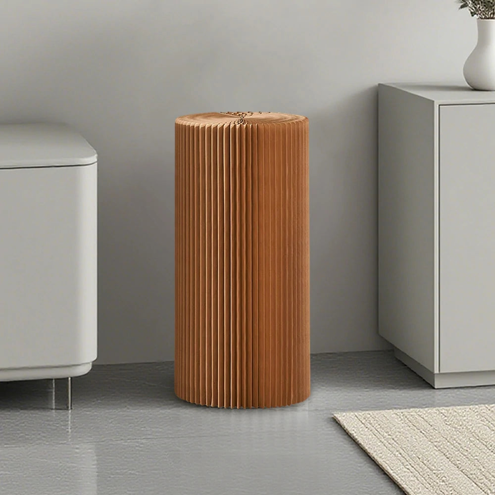 LIVARA Cardboard Cylinder Display Stand – Lightweight, Eco-Friendly Round Showcase for Retail or Exhibitions - Brown