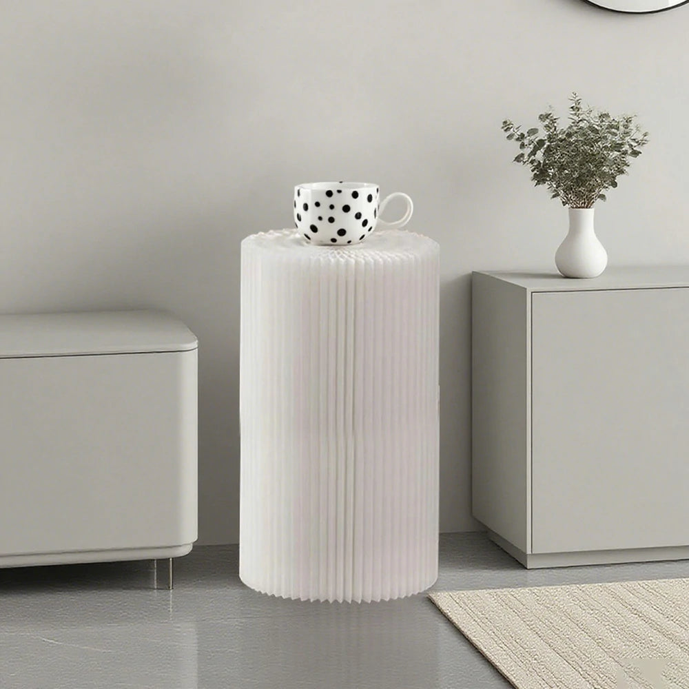 LIVARA Cardboard Cylinder Display Stand – Lightweight, Eco-Friendly Round Showcase for Retail or Exhibitions - White