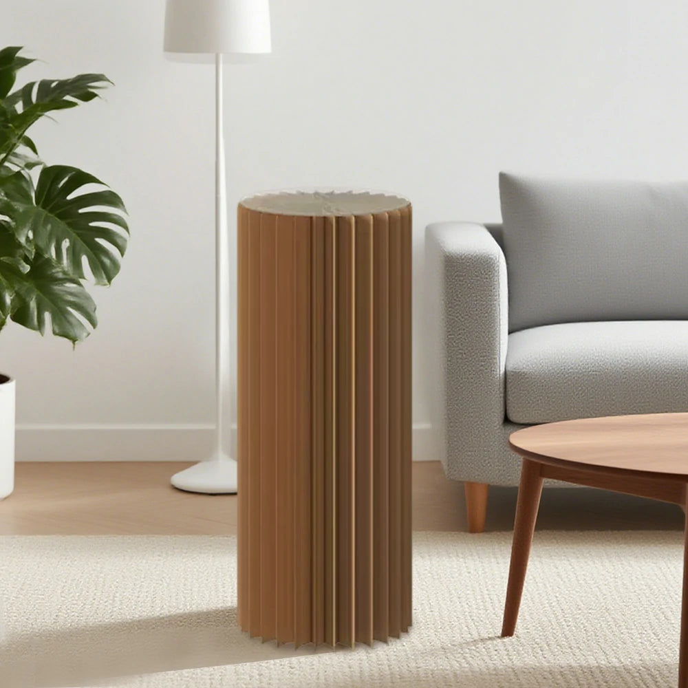 LIVARA 38/48/56cm Foldable Paper Cylinder Display Stand-Brown