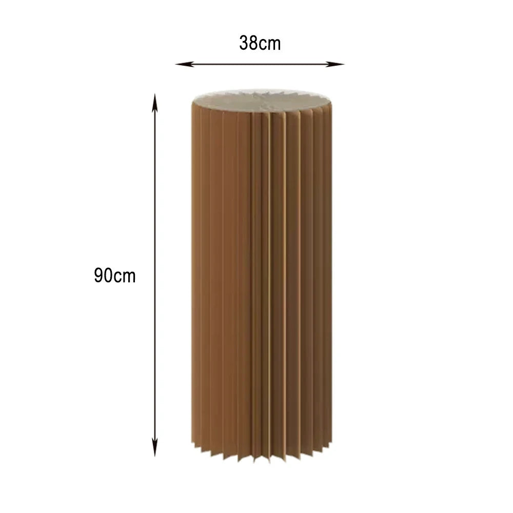 LIVARA 38/48/56cm Foldable Paper Cylinder Display Stand-Brown