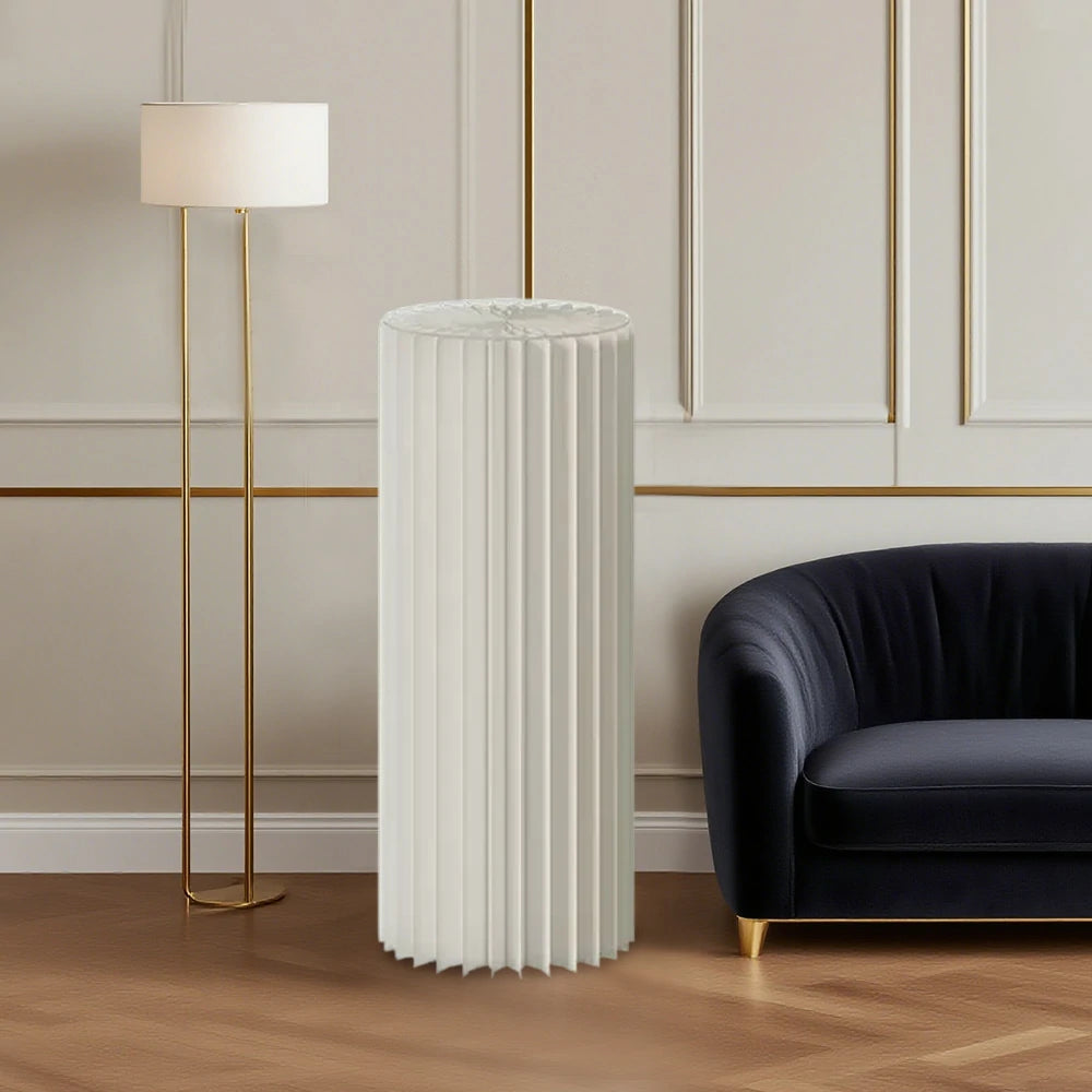 LIVARA 38/48/56cm Foldable Paper Cylinder Display Stand- White