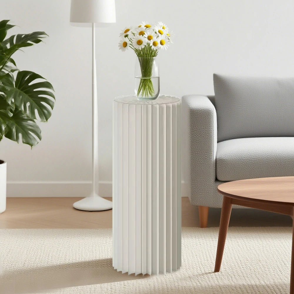 LIVARA 38/48/56cm Foldable Paper Cylinder Display Stand- White