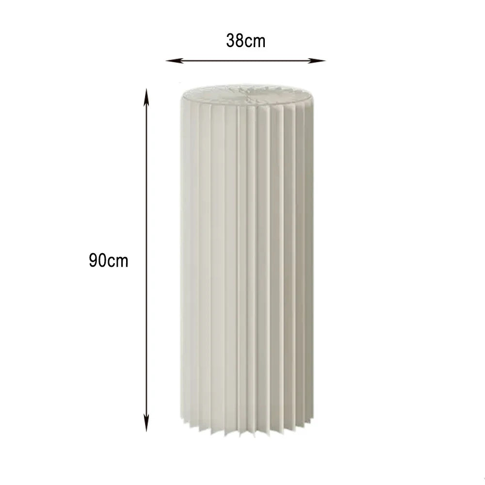 LIVARA 38/48/56cm Foldable Paper Cylinder Display Stand- White