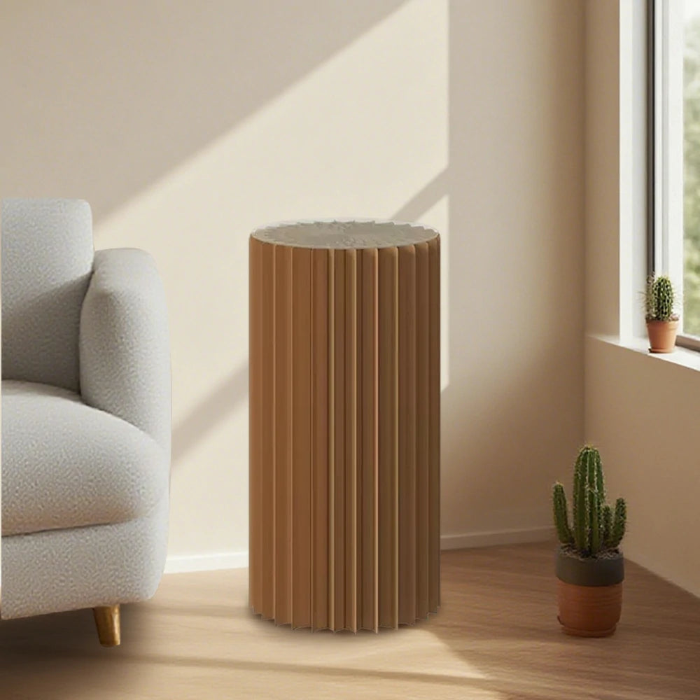 LIVARA 38/48/56cm Foldable Paper Cylinder Display Stand-Brown