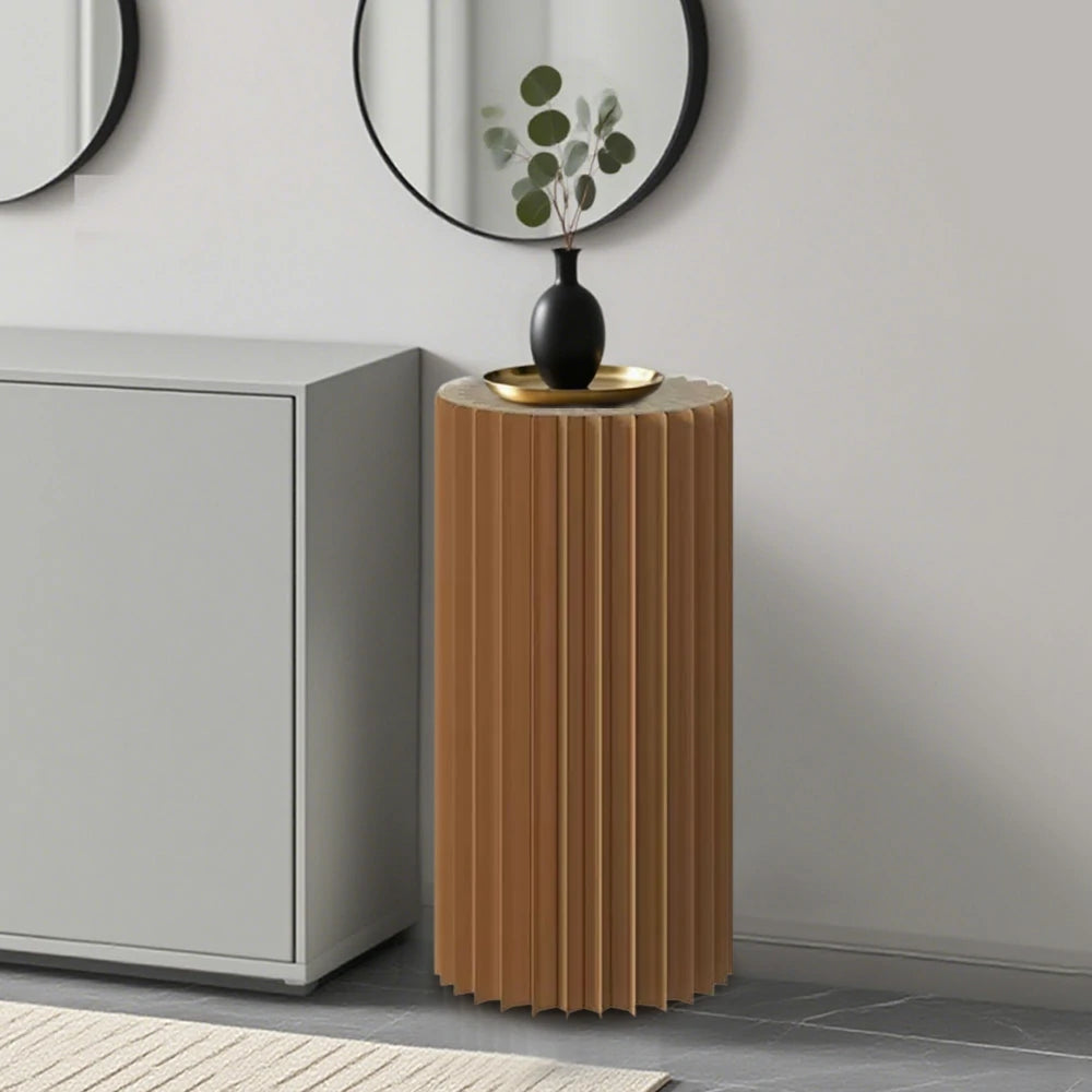 LIVARA 38/48/56cm Foldable Paper Cylinder Display Stand-Brown