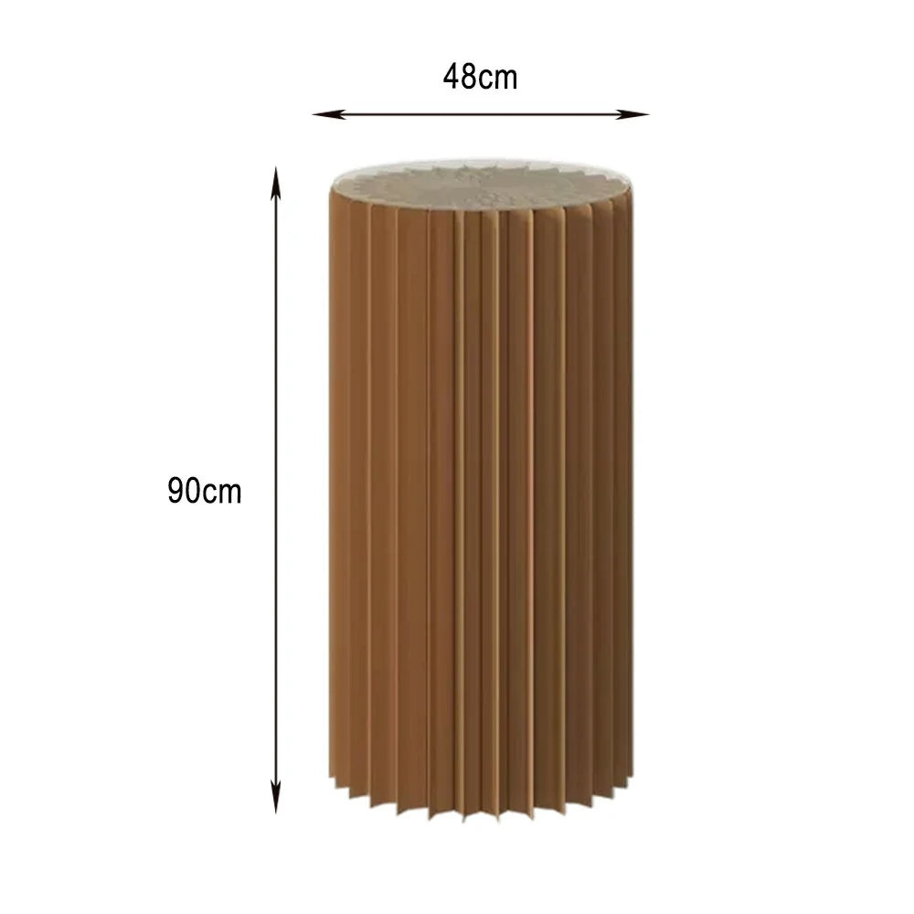 LIVARA 38/48/56cm Foldable Paper Cylinder Display Stand-Brown