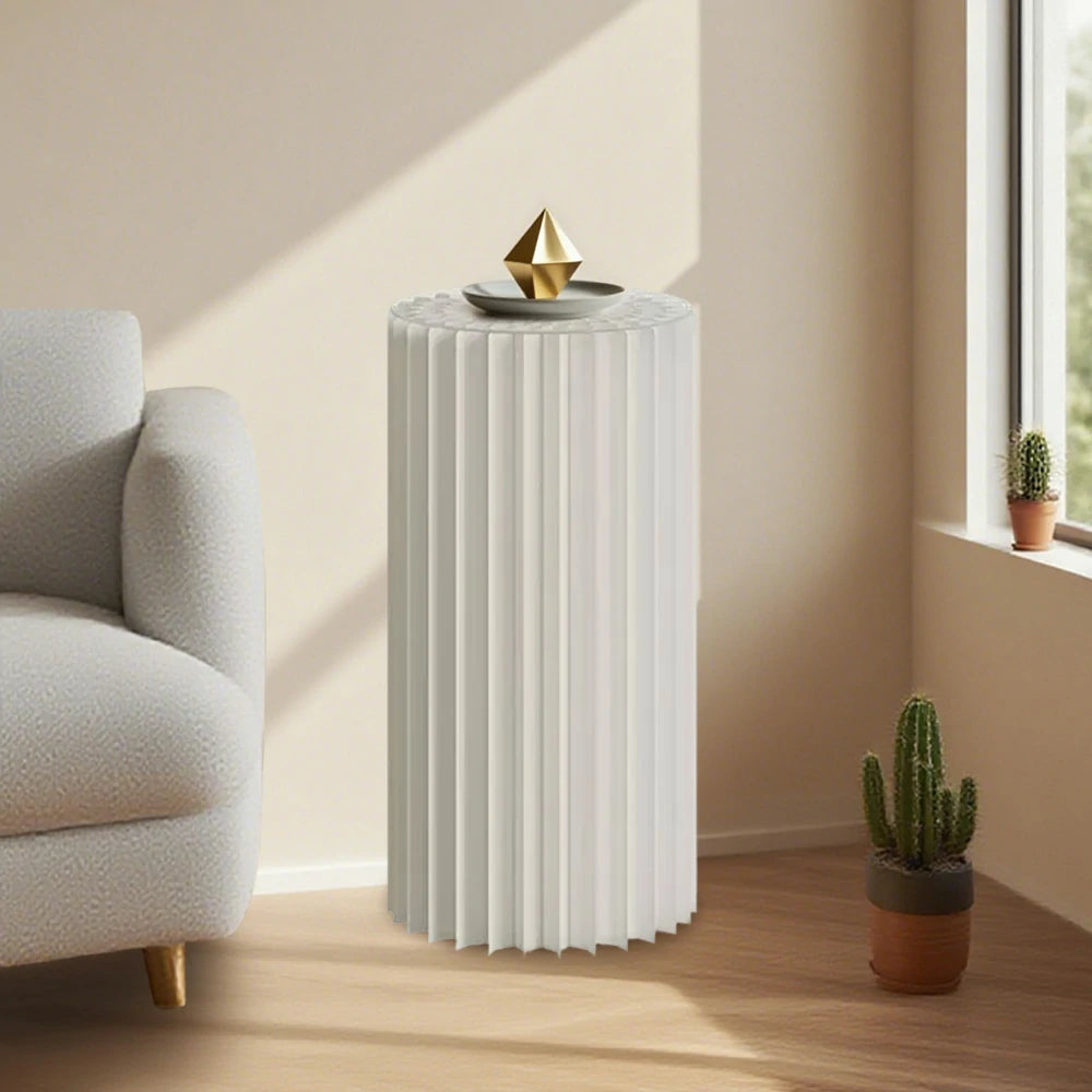 LIVARA 38/48/56cm Foldable Paper Cylinder Display Stand- White