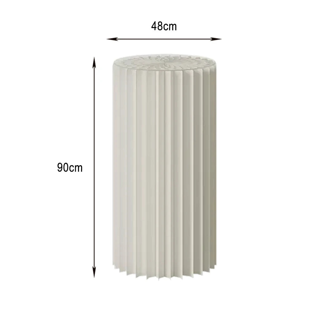 LIVARA 38/48/56cm Foldable Paper Cylinder Display Stand- White