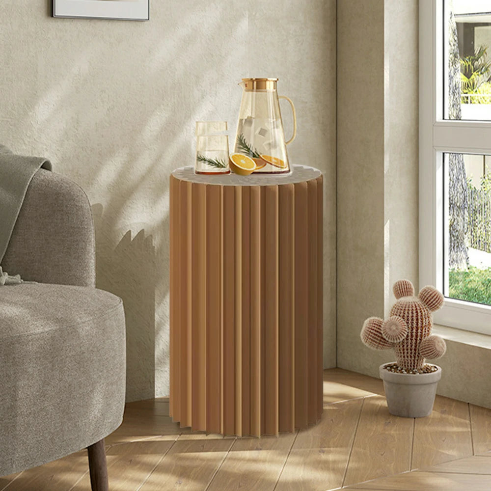 LIVARA 38/48/56cm Foldable Paper Cylinder Display Stand-Brown