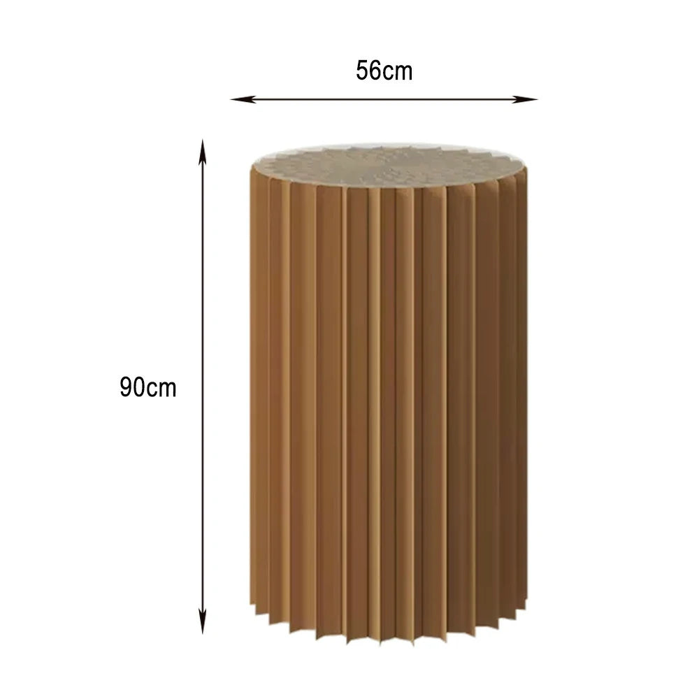 LIVARA 38/48/56cm Foldable Paper Cylinder Display Stand-Brown