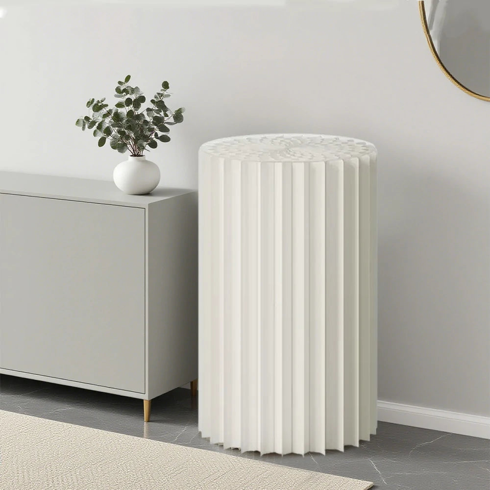 LIVARA 38/48/56cm Foldable Paper Cylinder Display Stand- White