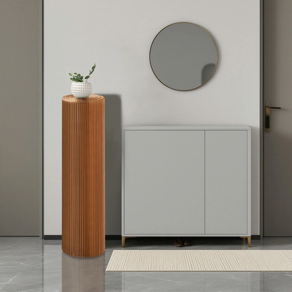 LIVARA Cardboard Cylinder Display Stand – Lightweight, Eco-Friendly Round Showcase for Retail or Exhibitions - Brown