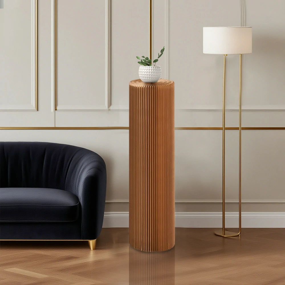 LIVARA Cardboard Cylinder Display Stand – Lightweight, Eco-Friendly Round Showcase for Retail or Exhibitions - Brown