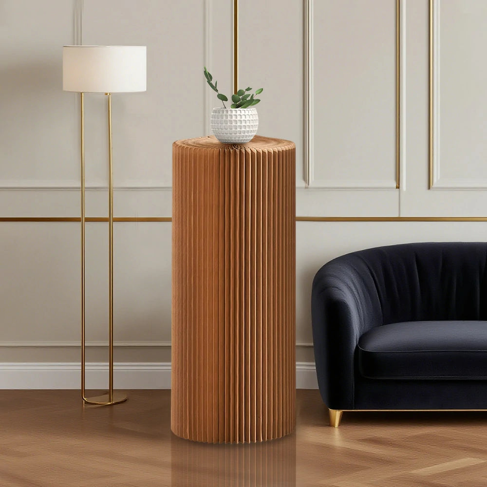 LIVARA Cardboard Cylinder Display Stand – Lightweight, Eco-Friendly Round Showcase for Retail or Exhibitions - Brown