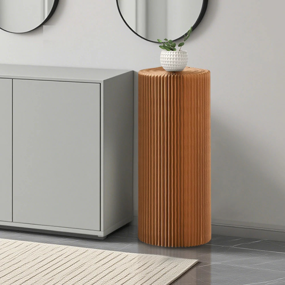 LIVARA Cardboard Cylinder Display Stand – Lightweight, Eco-Friendly Round Showcase for Retail or Exhibitions - Brown