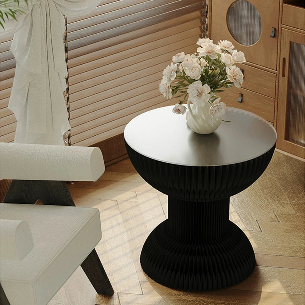 LIVARA 50/70/95cm Paper Folding Round Table Tea Table - Black