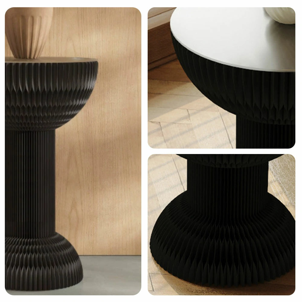 LIVARA 50/70/95cm Paper Folding Round Table Tea Table - Black