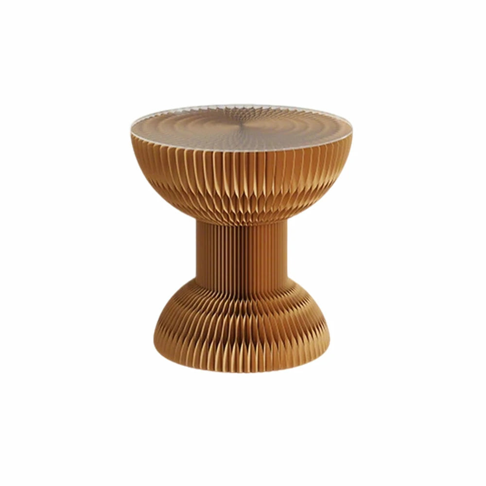 LIVARA 50/70/95cm Paper Folding Round Table Tea Table - Brown