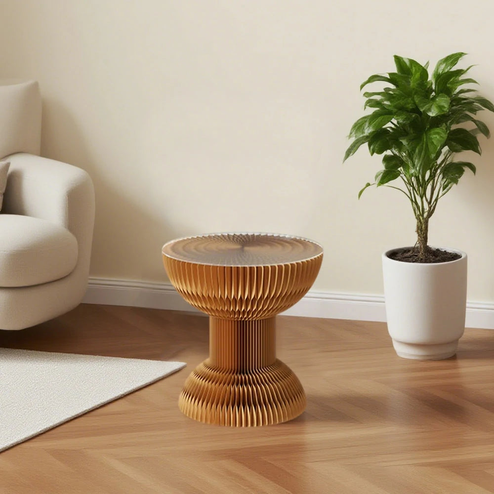 LIVARA 50/70/95cm Paper Folding Round Table Tea Table - Brown