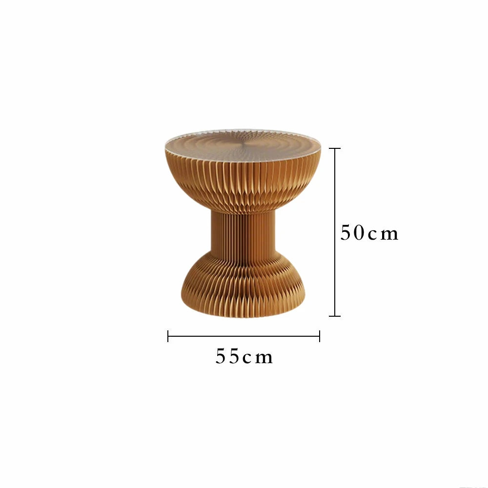 LIVARA 50/70/95cm Paper Folding Round Table Tea Table - Brown