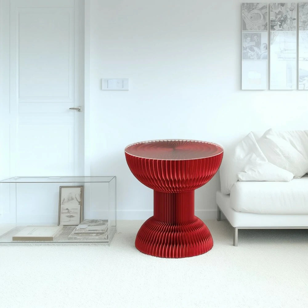 LIVARA 50/70/95cm Paper Folding Round Table Tea Table - Red