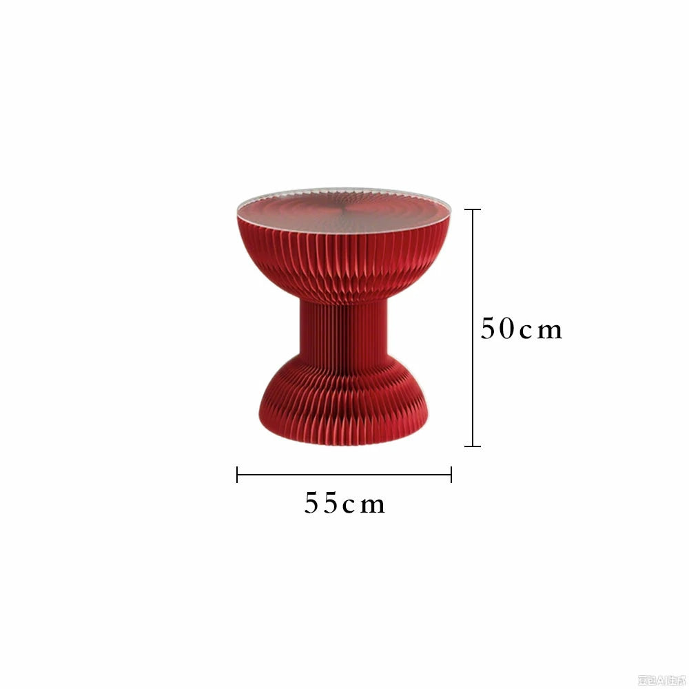 LIVARA 50/70/95cm Paper Folding Round Table Tea Table - Red