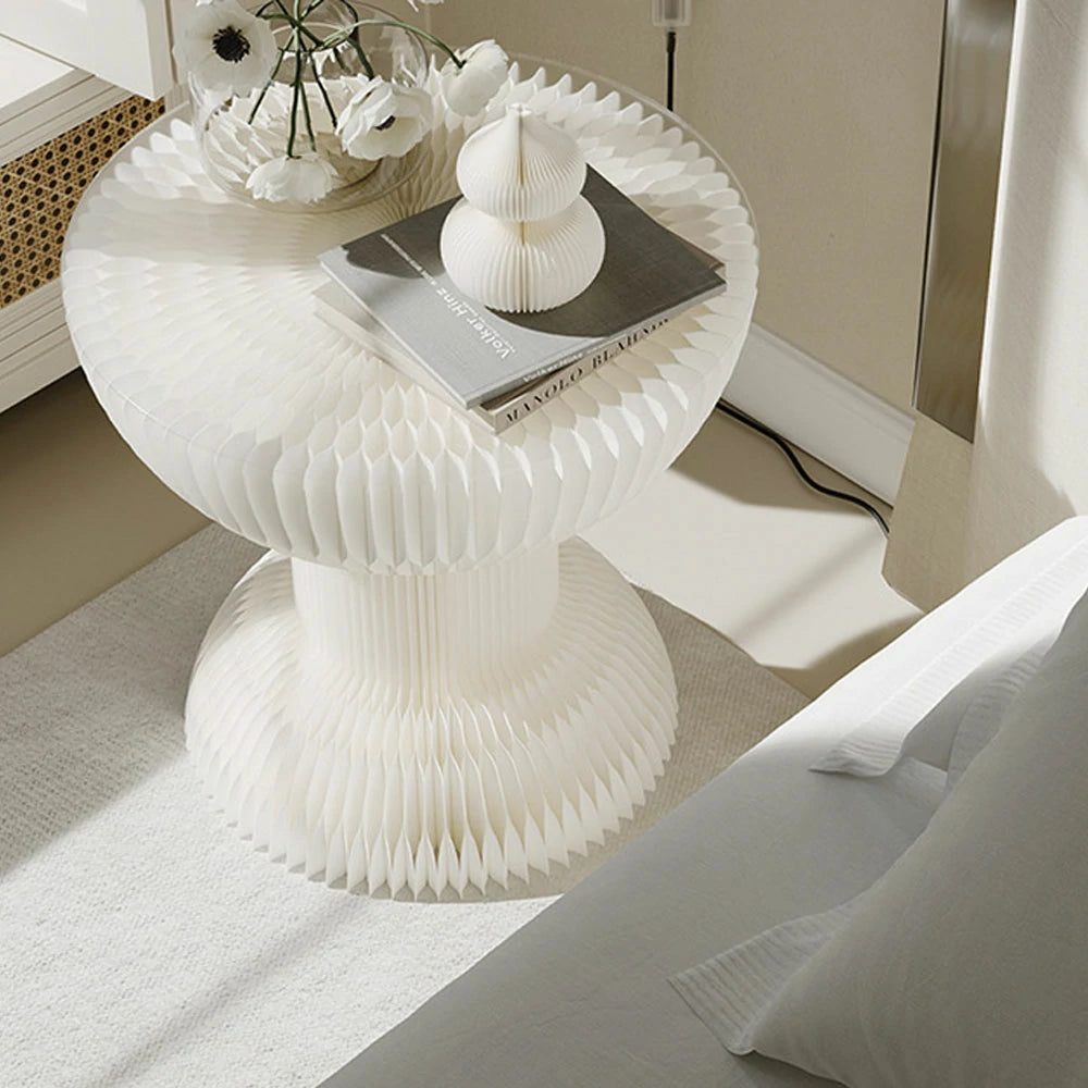 LIVARA 50/70/95cm Paper Folding Round Table Tea Table - White