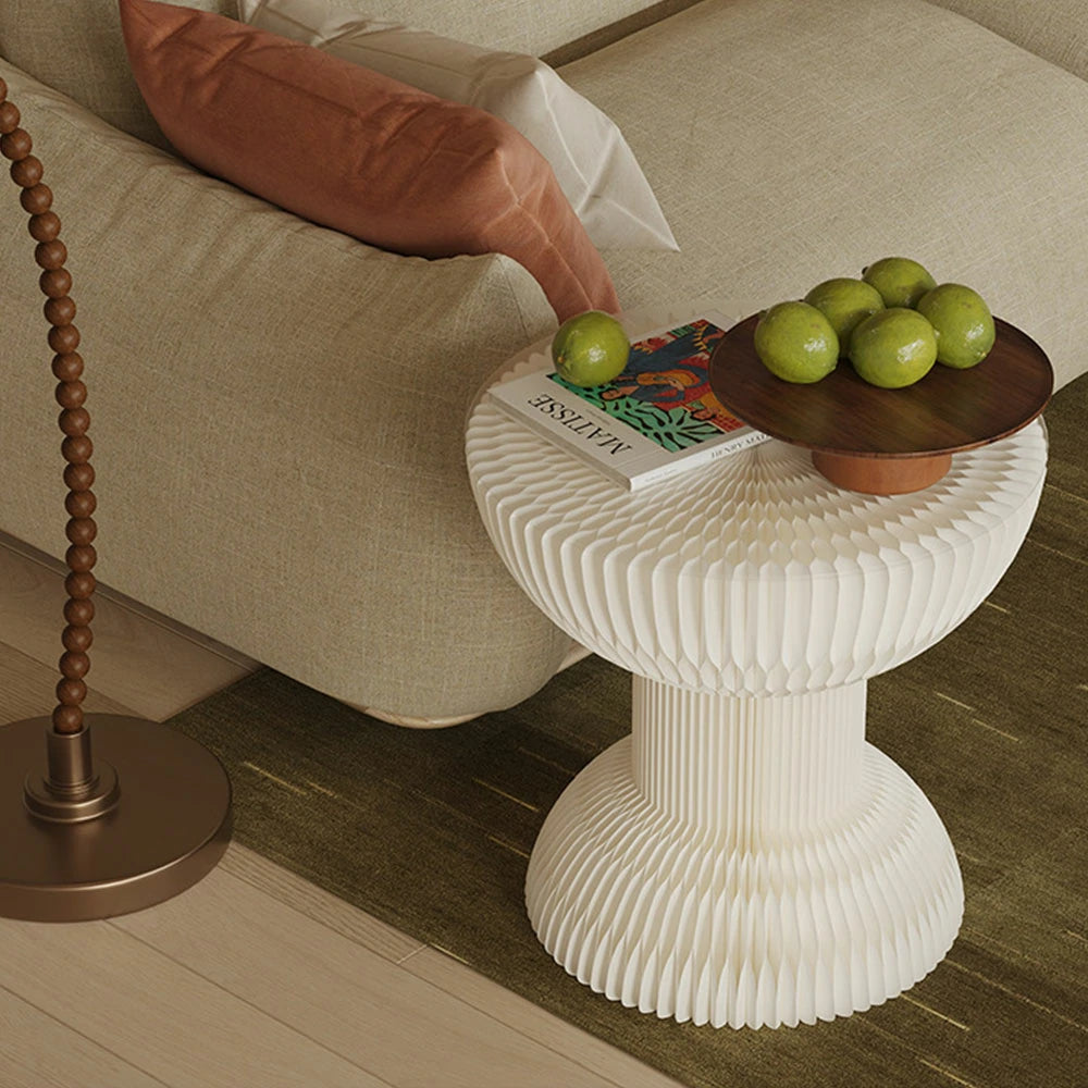 LIVARA 50/70/95cm Paper Folding Round Table Tea Table - White